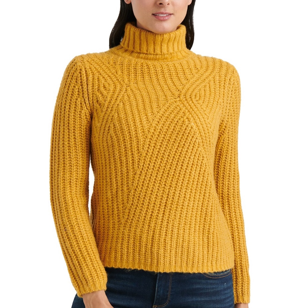 NWT Lucky Brand TRAVELING RIB TURTLENECK SWEATER